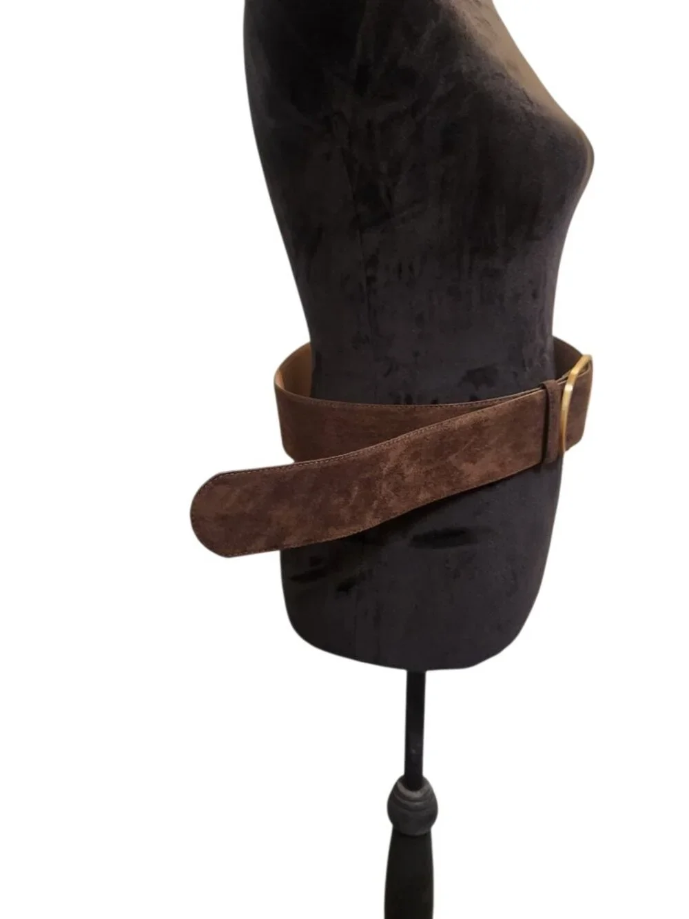 Banana Republic Wide Vegan Suede Belt Chocolate Brown Size XL - Picture 4 of 9